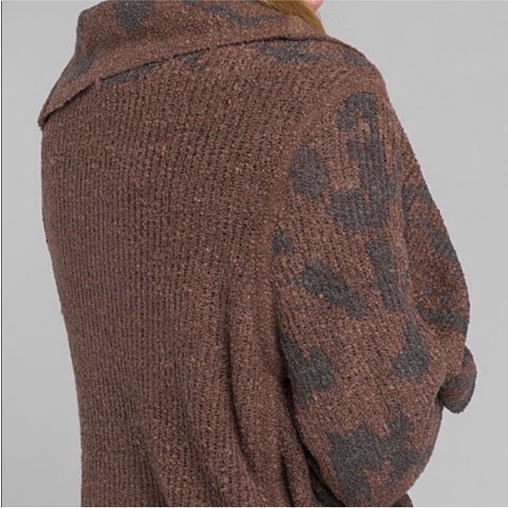 Prana Alberta Reversible Sweater soft fleece wool blend cardigan sweater - Picture 4 of 9